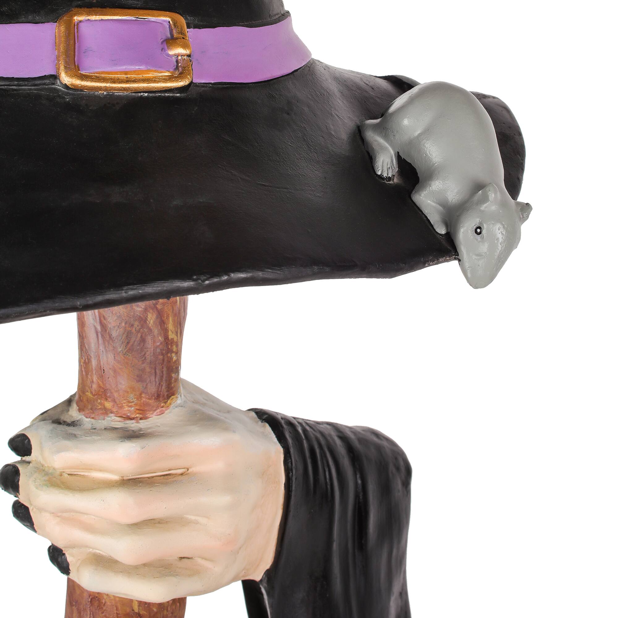 4ft. Broom with Arms & Witch Hat Décor